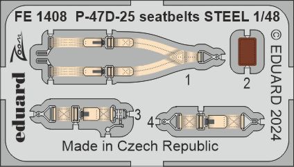 1/48 P-47D-25 seatbelts STEEL (MINIART)