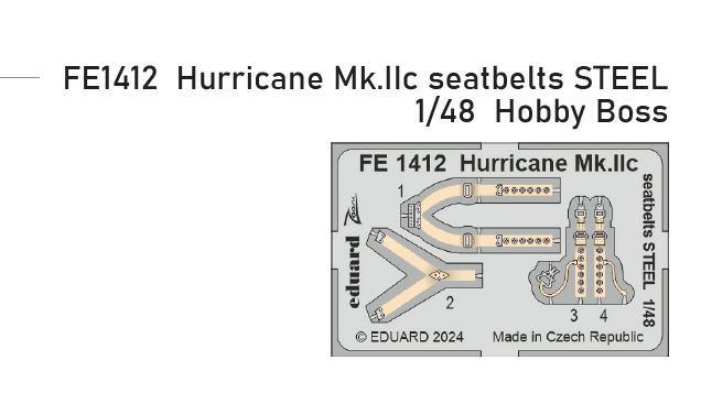 1/48 Hurricane Mk.IIc seatbelts STEEL (HOBBY BOSS)