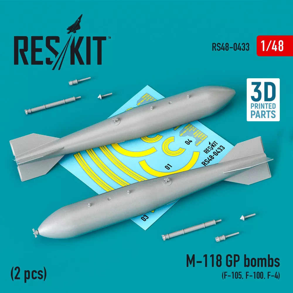 1/48 M-118 GP bombs - 2 pcs. (3D-Printed)