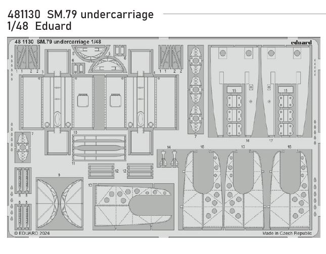 Fotografie 1/48 SM.79 undercarriage (EDUARD)
