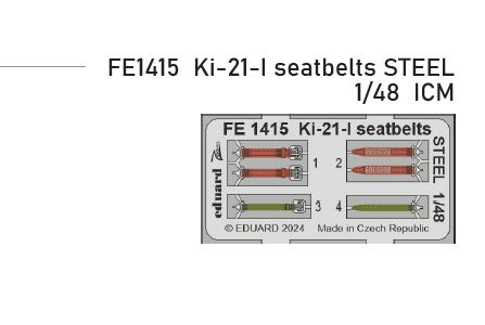 1/48 Ki-21-I seatbelts STEEL (ICM)