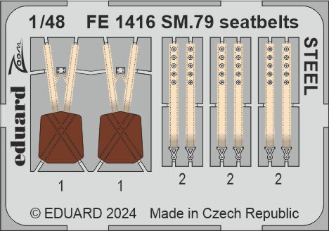 1/48 SM.79 seatbelts STEEL (EDUARD)