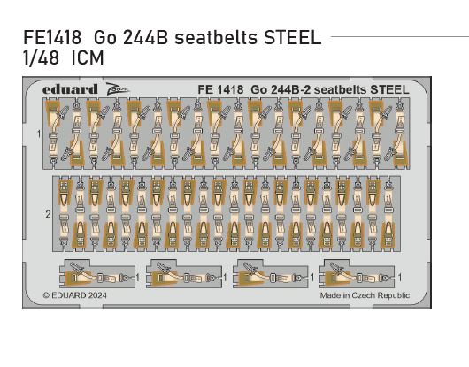 1/48 Go 244B seatbelts STEEL (ICM)