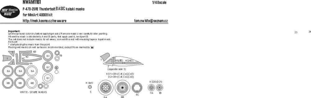 1/48 Mask P-47D-25RE Thunderbolt BASIC (MINA)