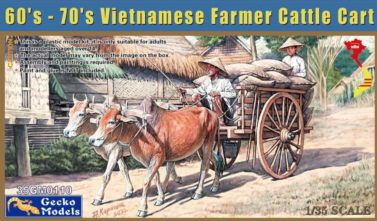 Fotografie 1/35 60's-70's Vietnamese Farmer Cattle Cart