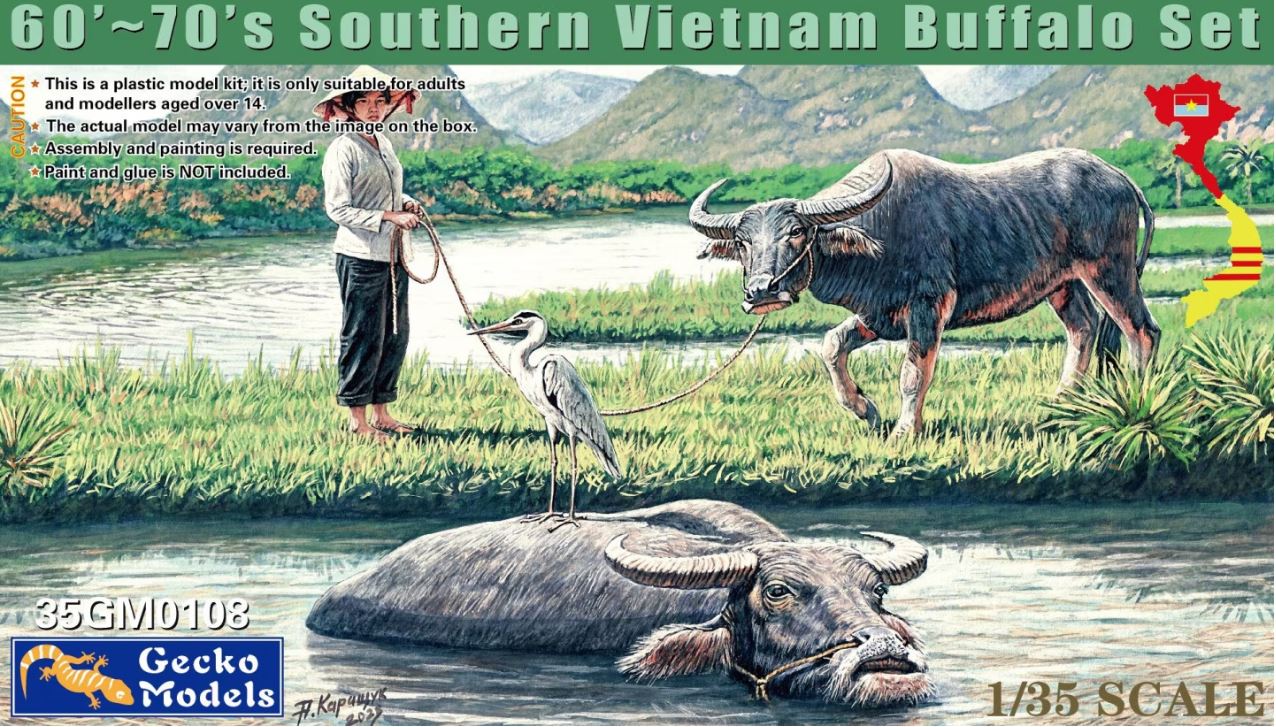 Fotografie 1/35 60's-70's Southern Vietnam Buffalo Set