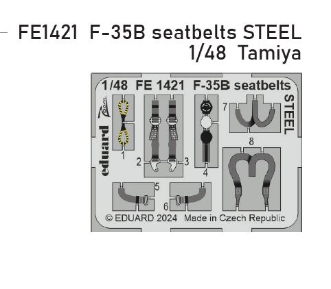 Fotografie 1/48 F-35B seatbelts STEEL (TAMIYA)
