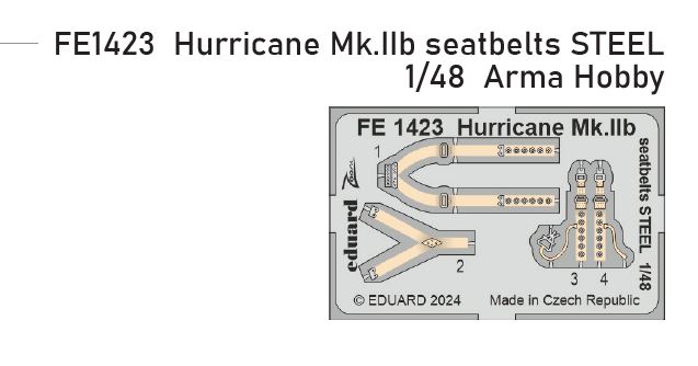 1/48 Hurricane Mk.IIb seatbelts STEEL (ARMA HOBBY)
