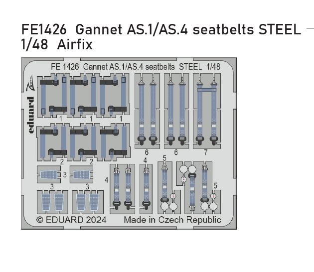 1/48 Gannet AS.1/AS.4 seatbelts STEEL (AIRFIX)
