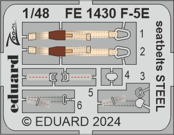 1/48 F-5E seatbelts STEEL (AFV CLUB / EDUARD)