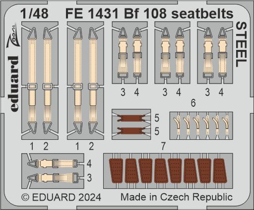 1/48 Bf 108 seatbelts STEEL (EDUARD)