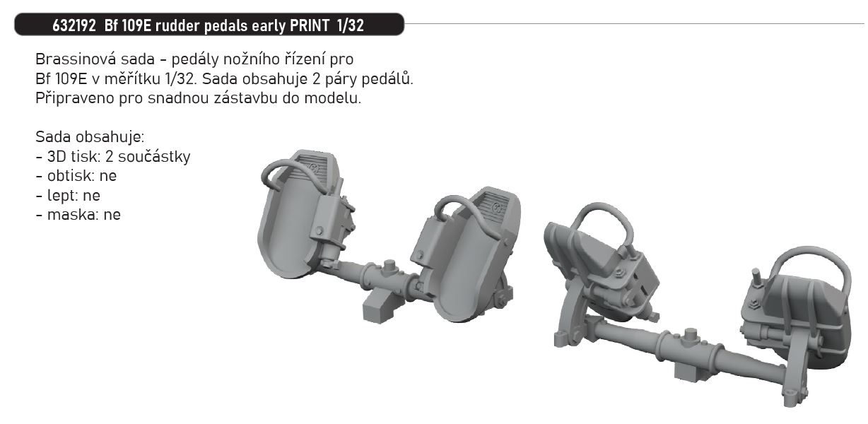1/32 Bf 109E rudder pedals early PRINT
