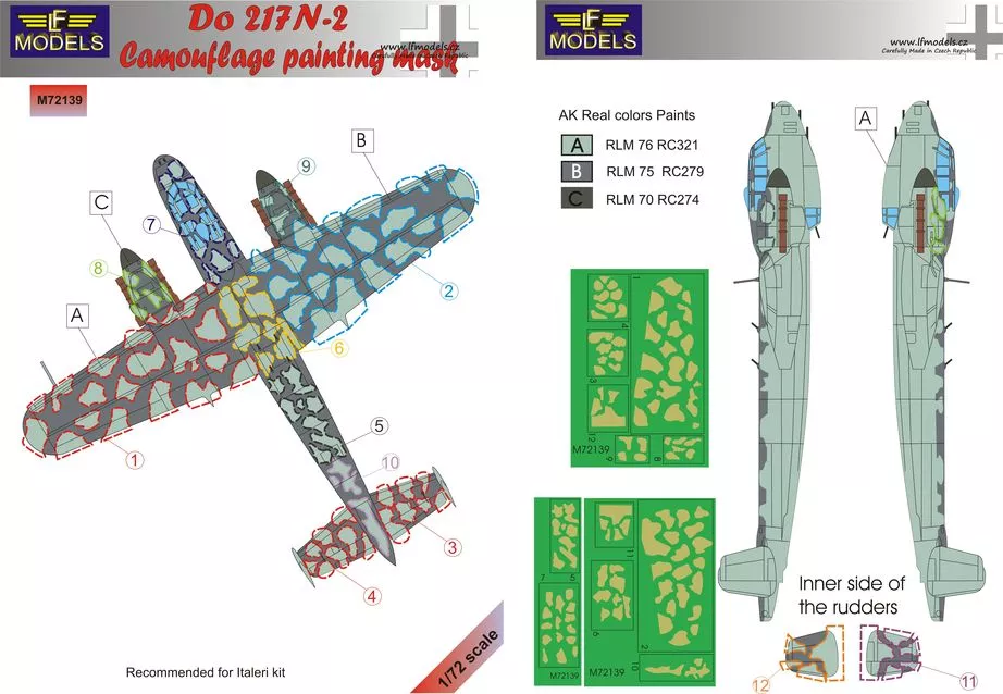 1/72 Mask Do 217 N-2 Camouflage painting (ITAL)