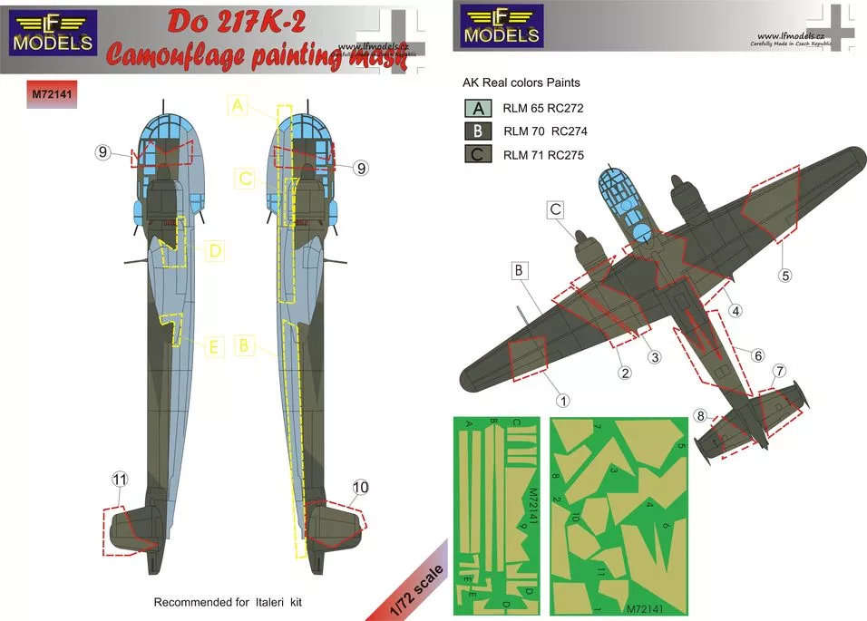 1/72 Mask Do 217 K-2 Camouflage painting (ITAL)