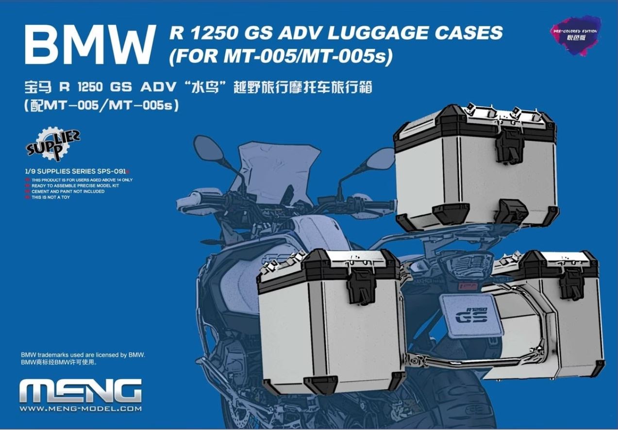 1/9 BMW R 1250 GS ADV Luggage Cases (pro MT-005/MT-005s) (Pre-colored Edition)