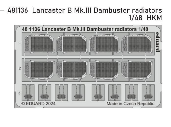 1/48 Lancaster B Mk.III Dambuster radiators (HKM)