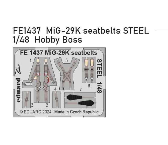 1/48 MiG-29K seatbelts STEEL (HOBBY BOSS)