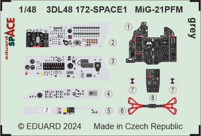 1/48 MiG-21PFM grey SPACE (EDUARD)