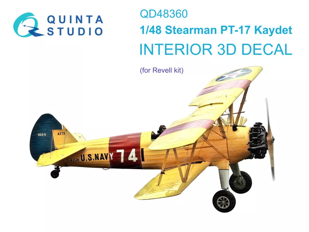 1/48 Stearman Pt-17 Kaydet 3D-Print.&col.Inter.