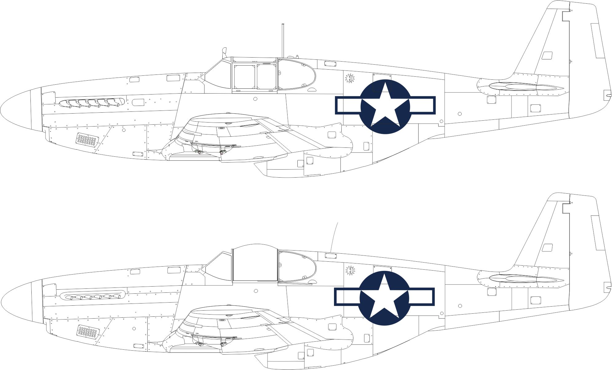 1/48 P-51B/C US national insignia (EDUARD)
