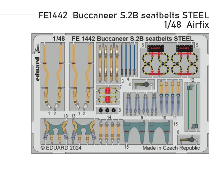 1/48 Buccaneer S.2B seatbelts STEEL (AIRFIX)