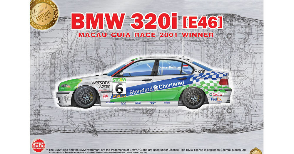 Fotografie 1/24 BMW 320i E46 Touring Macau 2001 Winner