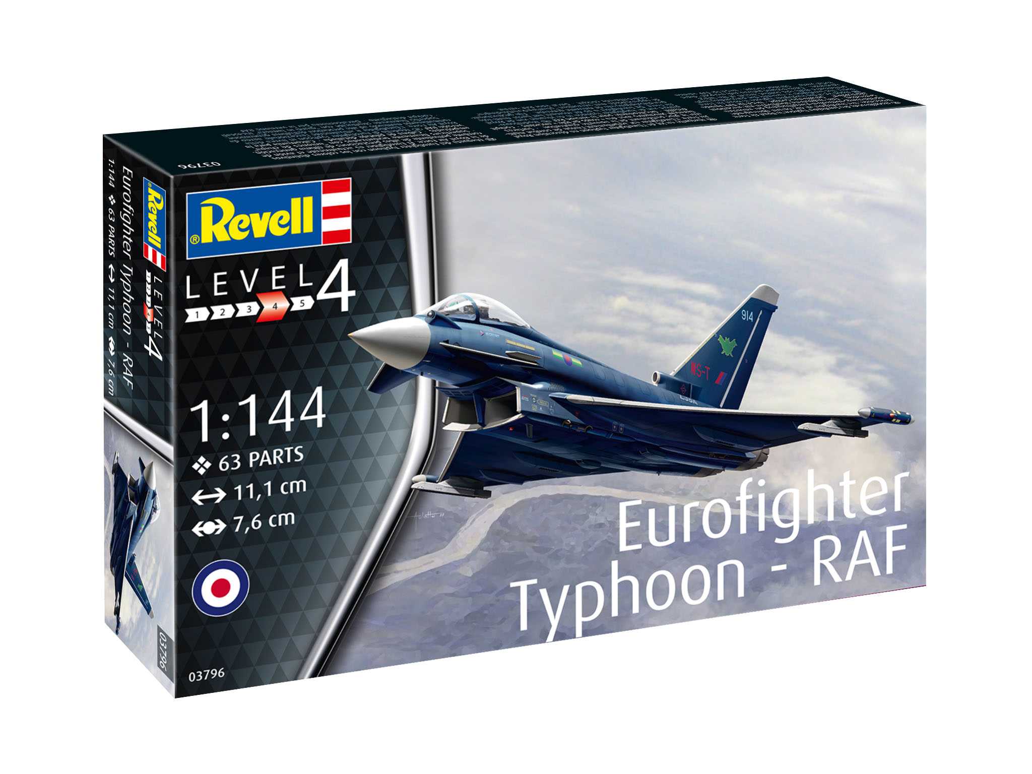 Fotografie Plastic ModelKit letadlo 03796 - Eurofighter Typhoon - RAF (1:144)