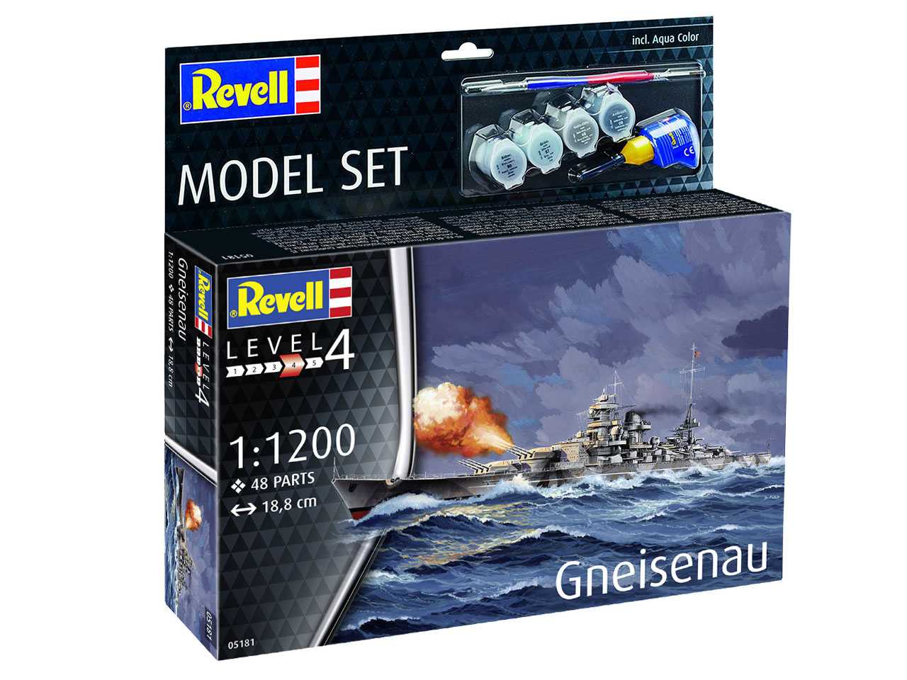 Fotografie ModelSet loď 65181 - Battleship Gneisenau (1:1200)