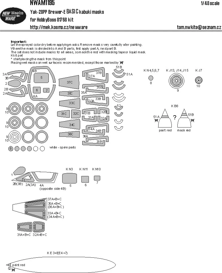 1/48 Mask Yak-28PP Brewer-E BASIC (HOBBYB)