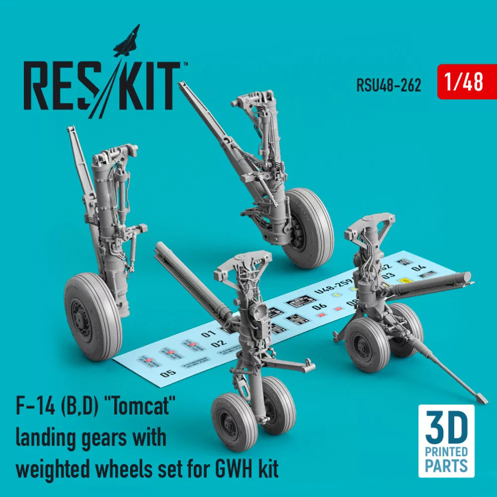 1/48 F-14 B,D Tomcat land.gears w/ weighted wheels