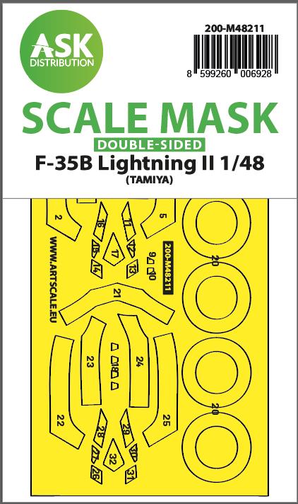 Fotografie 1/48 F-35B Lightning II double-sided express fit mask for Tamiya
