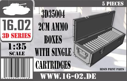 1/35 2cm Ammo boxes with single cartridges