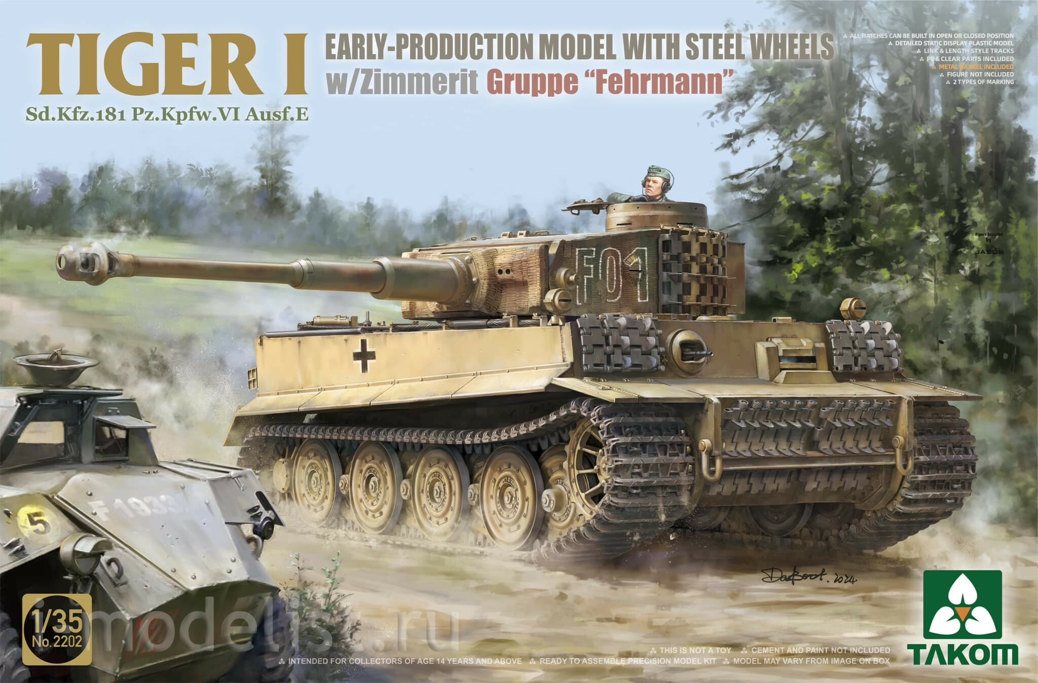 1/35 Tiger I Early Production with Steel Wheels w/zimmerit - Sd.Kfz. 181 Pz.Kpfw. VI Ausf. E Gruppe "Fehrmann"