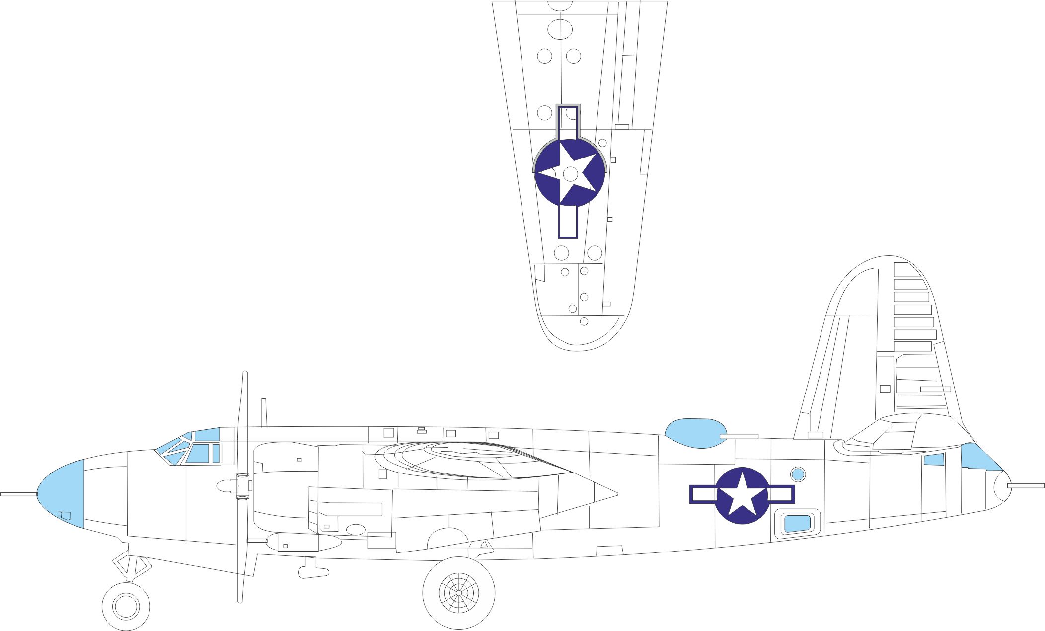 Fotografie 1/48 B-26B Marauder national insignia (ICM)