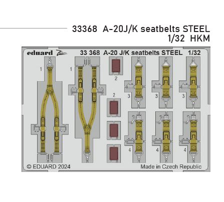 Fotografie 1/32 A-20J/K seatbelts STEEL (HKM)