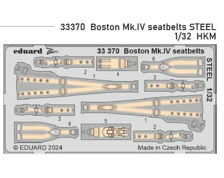 Fotografie 1/32 Boston Mk.IV seatbelts STEEL (HKM)
