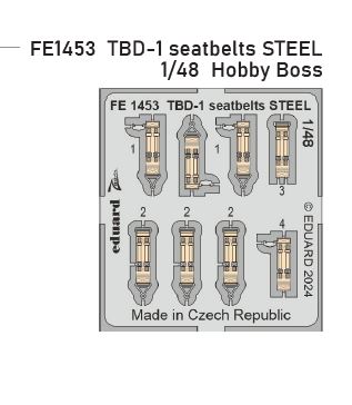 Fotografie 1/48 TBD-1 seatbelts STEEL (HOBBY BOSS)
