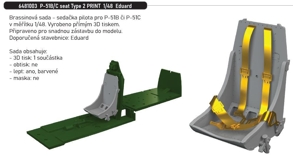 1/48 P-51B/C seat Type 2 PRINT (EDUARD)