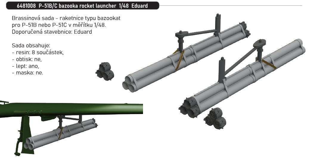 1/48 P-51B/C bazooka rocket launcher (EDUARD)