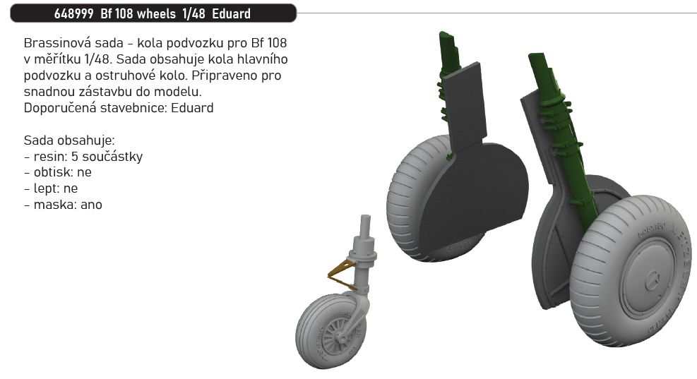 Fotografie 1/48 Bf 108 wheels (EDUARD)