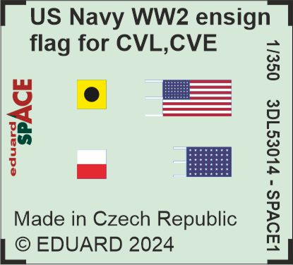 Fotografie 1/350 US Navy WW2 ensign flag for CVL, CVE, CL & DD SPACE