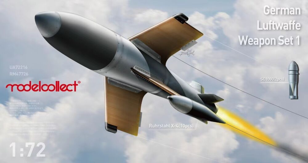 Fotografie 1/72 German WWII aircraft weapon set, X-4 *10 and SC1000 *4