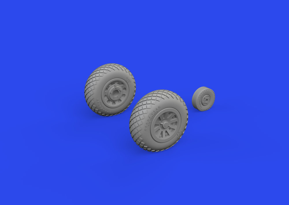 BRASSIN 1/72 P-51D wheels diamond tread (EDU)