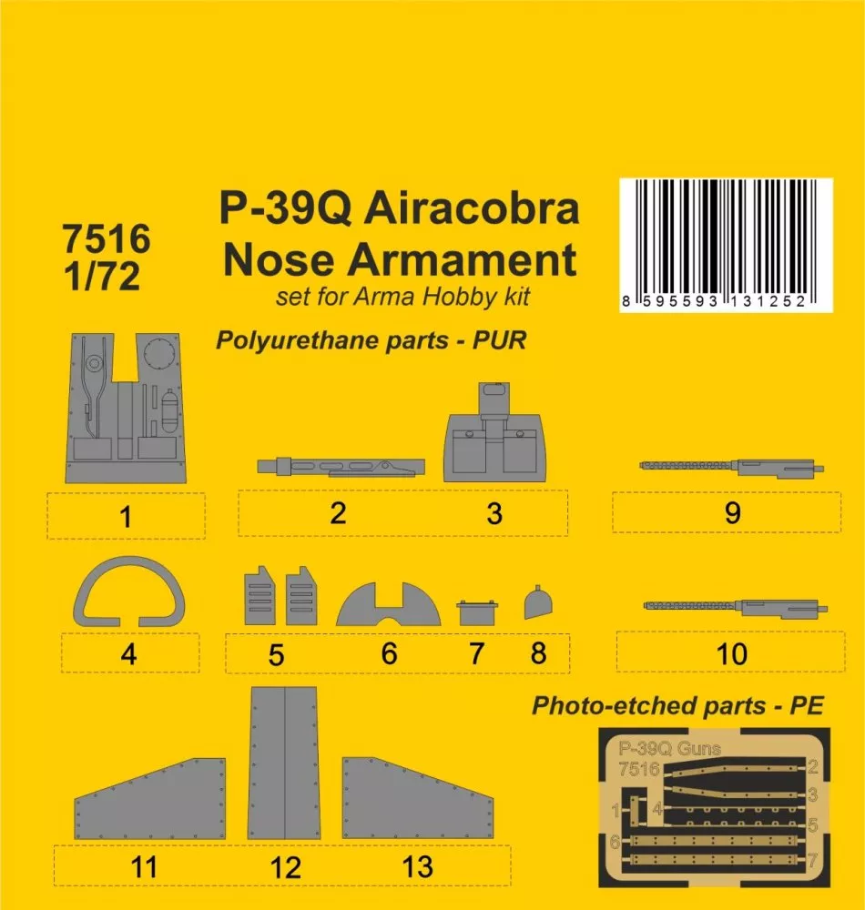 1/72 P-39Q Airacobra Nose Armament (ARMA H.)