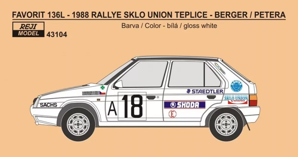 1/43 Škoda Favorit 136L Rallye Teplice 1988