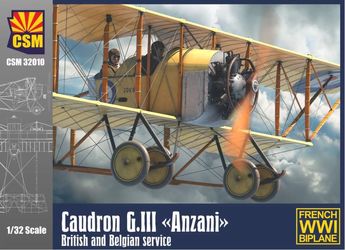 1/32 Caudron G.III Anzani, British and Belgian service