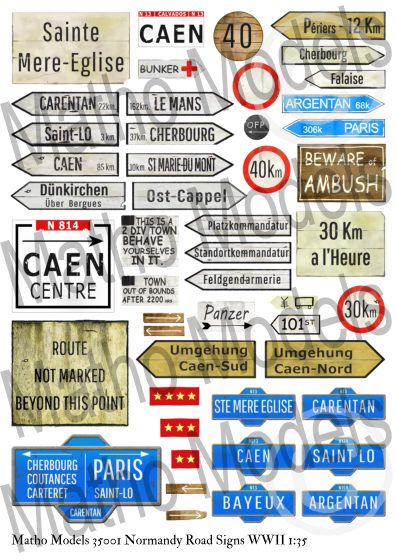 Fotografie 1/35 Normandy Road Signs WWII