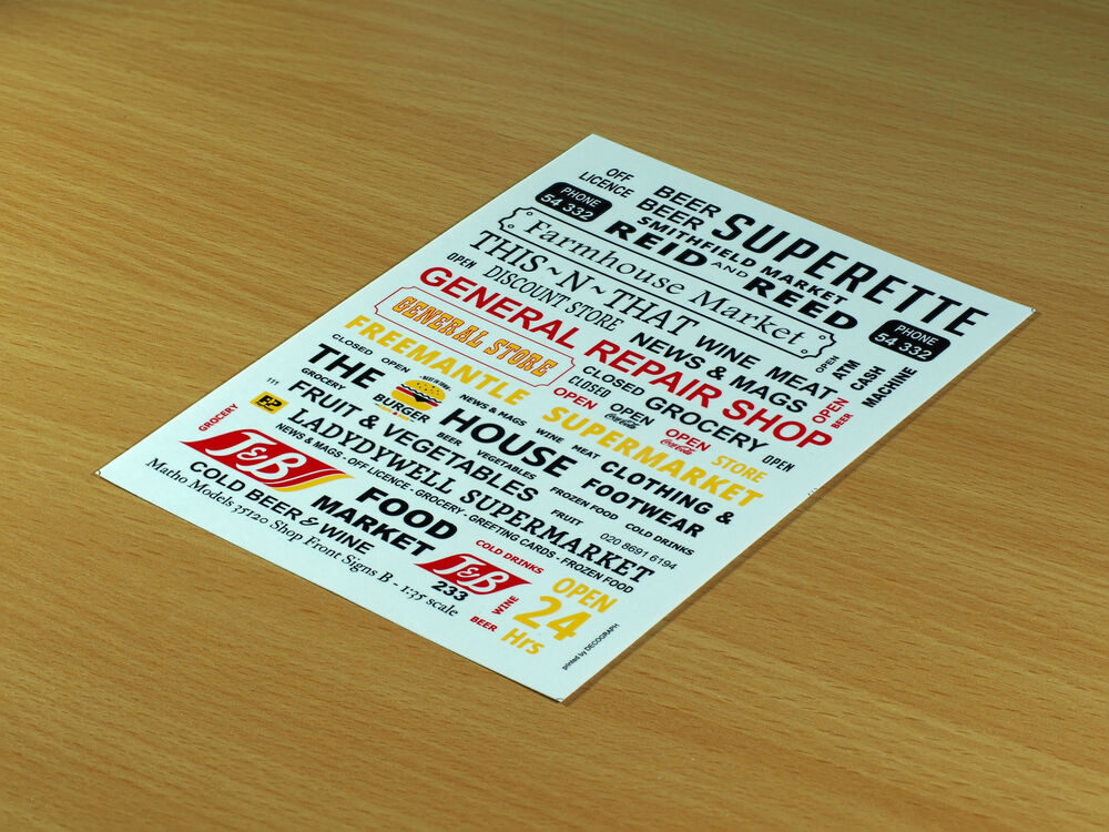 Fotografie 1/35 Shop Front Signs B