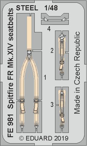 1/48 Spitfire FR Mk.XIV seatbelts STEEL (AIRFIX)