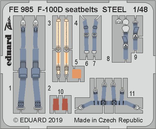 Fotografie 1/48 F-100D seatbelts STEEL (TRUMPETER)
